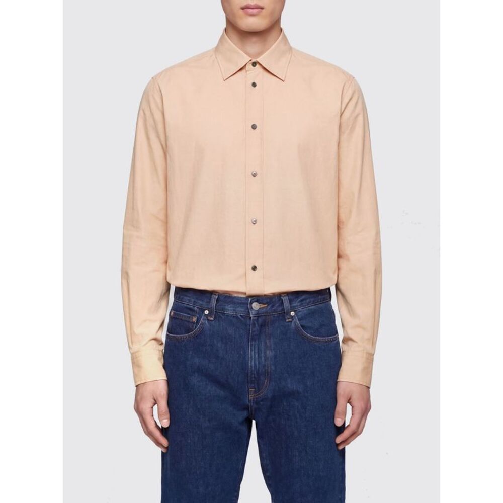 Jil Sander Men Jil Sander Casual Cotton Shirt With French Collar And Curved Hem